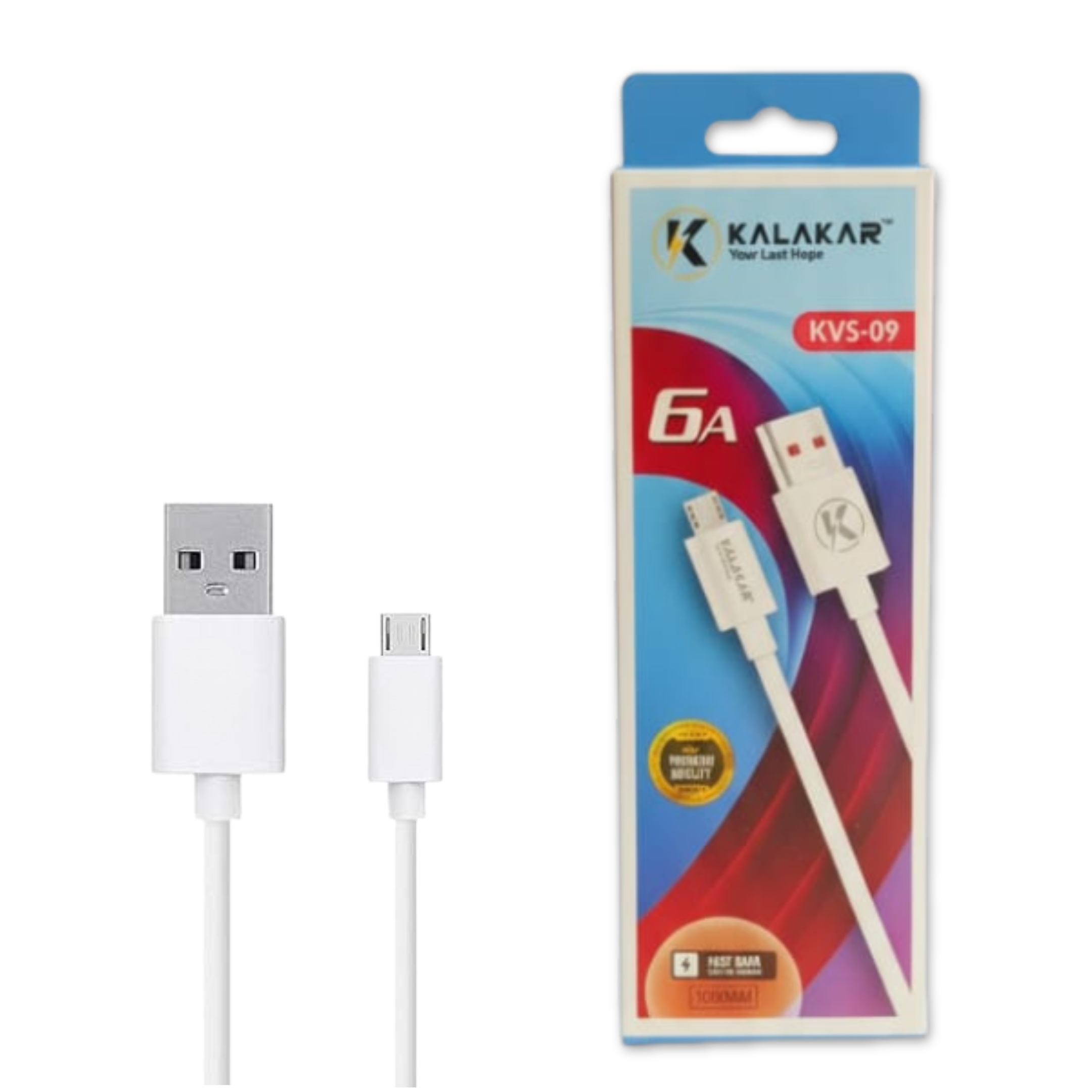 KVS-09  WHITE V8 6AMP ULTRA FAST CHARGING